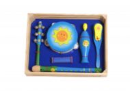 Music set in wooden box