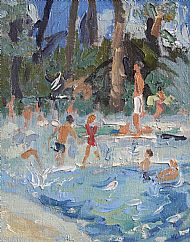 At the pool