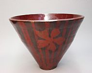 Conical red bowl