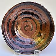 Interior of red bowl