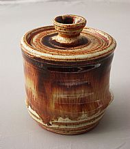 Wheel-thrown lidded jar