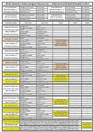 BARL fixtures 2018