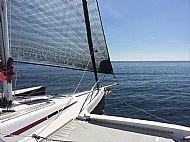 Code Zero deployed on retractable carbon bowsprit