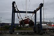boat on hoist - from forward