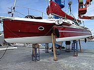 boat on the hard (though not in its cradle)