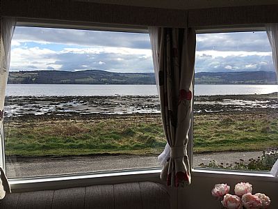 outside front of the caravan