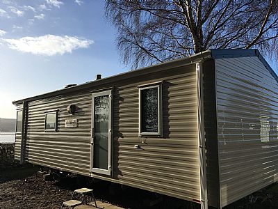 outside side of the caravan