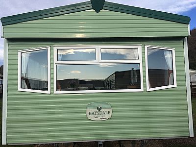 outside front of the caravan