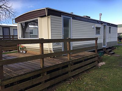 outside front right of the caravan