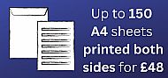 Up to 150 sheets double-sided