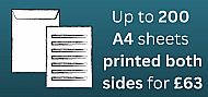 Up to 200 sheets double-sided