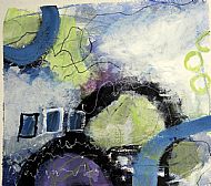 abstract in blue and green