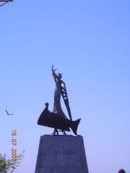 Statue in black see by Old Nessebar