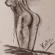 Side profile drawing of Woman series.