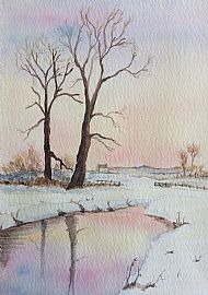 Lesley Adamson, Sunset on Snow SOLD