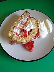 Strawberry roulade