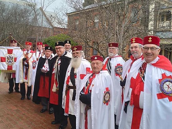 knights assembled before joining the congregation of st john's, halifax street.