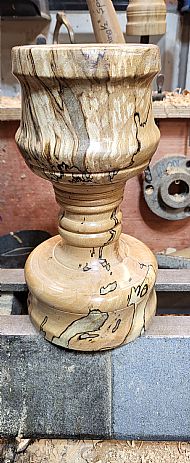 Large spalted yew goblet