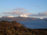 View from Cnoc an Fhreacadain looking across the sound to Beinn Sgritheil