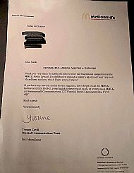Winners confirmation letter