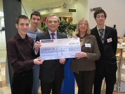 barry willsher receives head's up cheque for &pound;900, april 2008