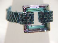 LILAC 14MM CRYSTAL SQUARE RING WITH WOVEN SHANK