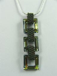 3 SQUARE SWAROVSKI CRYSTALS WITH WOVEN CONNECTIONS 
