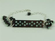 SHELL WITH CRYSTAL ID STYLE ADJUSTABLE BRACELET IN MINT
