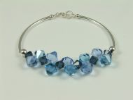 MIXED SILVER BAR BRACELET-BLUES