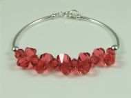 PLAIN SILVER BAR BRACELET-CORAL