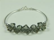 PLAIN SILVER BAR BRACELET-GREY