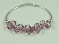 PLAIN SILVER BAR BRACELET-LILAC
