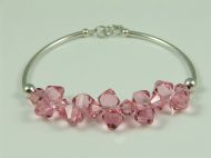 PLAIN SILVER BAR BRACELET-LIGHT PINK