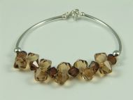 MIXED SILVER BAR BRACELET-BROWNS