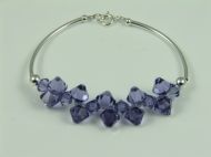 PLAIN SILVER BAR BRACELET-PURPLE