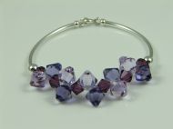 MIXED SILVER BAR BRACELET-PURPLES