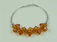 PLAIN SILVER BAR BRACELET-TOPAZ
