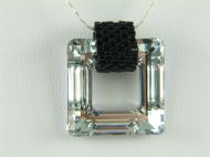 20MM CRYSTAL CAL PENDANT WITH BLACK BAIL