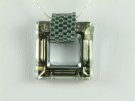 20MM SWAROVSKI CRYSTAL SQUARE WITH WOVEN BAIL-SILVERSHADE ONLY
