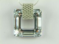 20MM CRYSTAL SQUARE CRYSTAL CAL WITH METALLIC BAIL