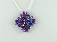 Square swarovski woven single colour pendant