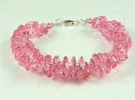 CHUNKY SWAROVSKI CRYSTAL HEXAGONAL BEAD BRACELET IN PINK
