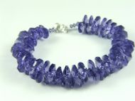 CHUNKY SWAROVSKI CRYSTAL HEXAGONAL BEAD BRACELET IN PURPLE