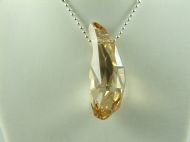 36MM SWAROVSKI PENDANT ON STERLING SILVER 17 INCH BALL CHAIN