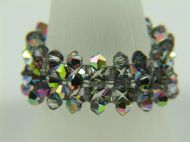 3MM BICONE WOVEN RING IN CRYSTAL VITRAIL MEDIUM