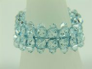 3MM BICONE WOVEN RING IN LIGHT AZORE