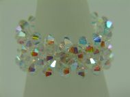 3MM BICONE WOVEN RING IN CLEAR AB DOUBLE COATED
