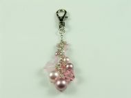 CRYSTAL AND PEARL CLIP ON CHARM IN PINK