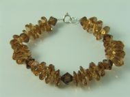 LARGE LILLIPAD & BICONE BRACELET-LAST ONE IN BROWN!