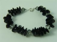 LARGE LILLIPAD & BICONE BRACELET-LAST BLACK & GREY ONE!